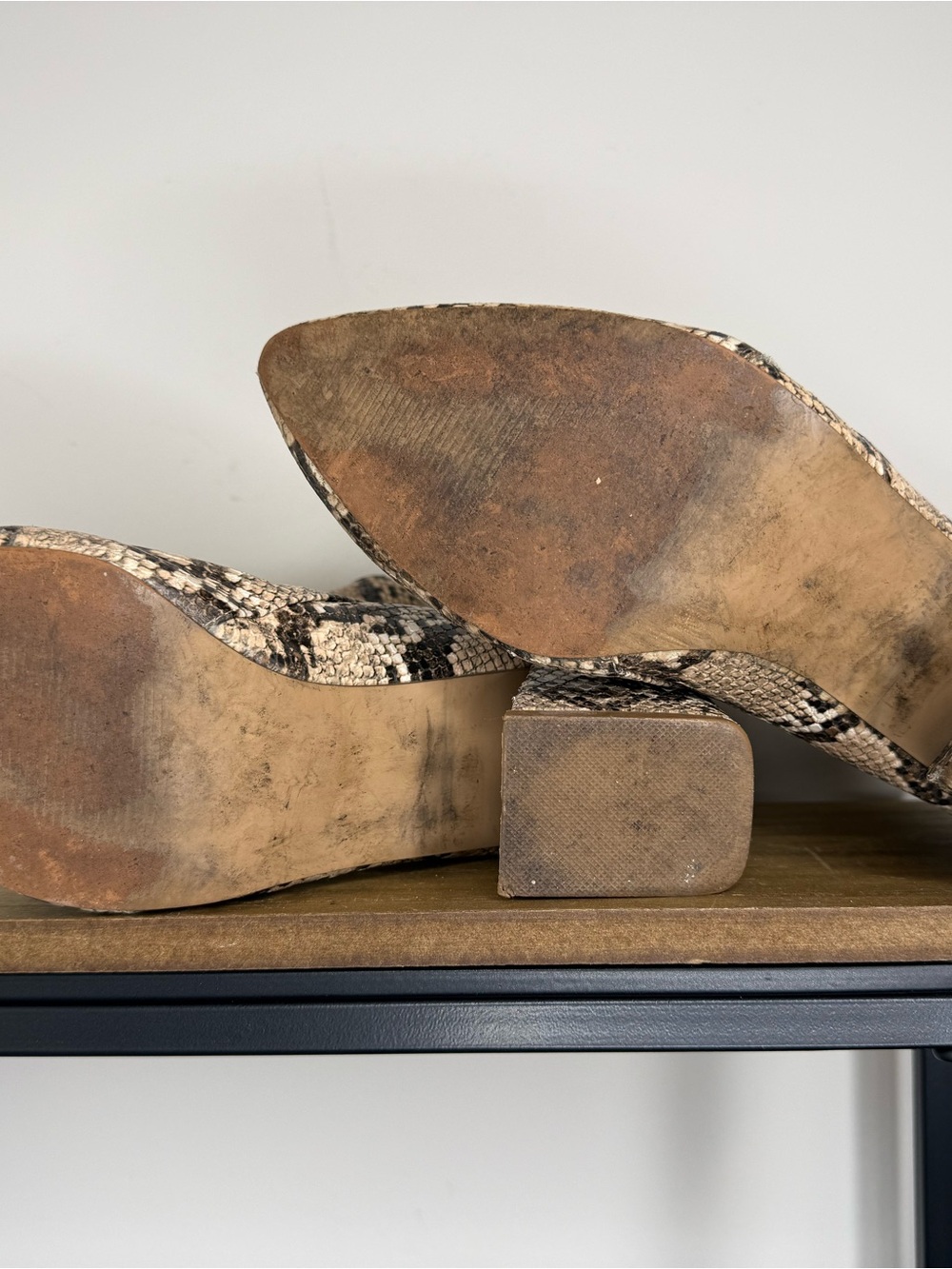 Steve Madden Snake-Print Block Heel Ankle Boots - Beige - Picture 9 of 10